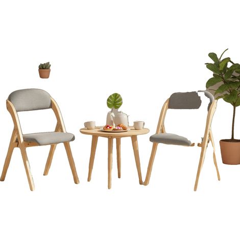Chaise pliante, gain de place, assise confortable, GRIS CLAIR (1/2)