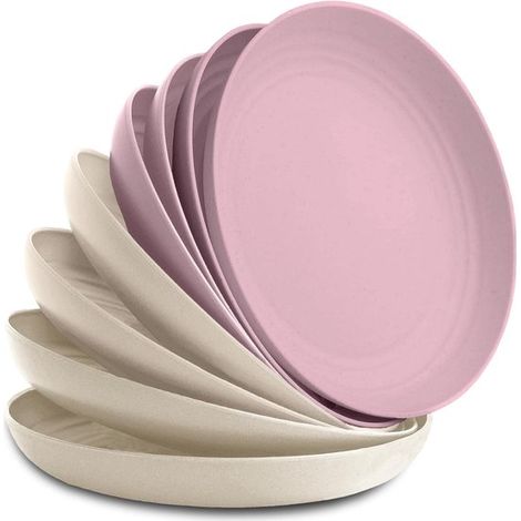 Piatti riutilizzabili in paglia di grano - 22,86 cm - Set da 8 (1/5)