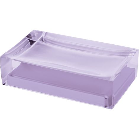Porte-Savon en résine Transparente, Finition Lilas, Design, fabriqué à la Main (1/5)