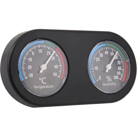Reptilienthermometer und Hygrometer, Mini-Analog-Temperatur-Hygrometer, runde Form, Thermometer-Hygrometer für Reptilienterrarien, 15,5 x 1,5 x 7,5 cm
