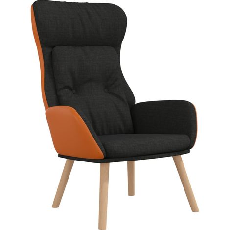 Chaise de salon，Chaise de relaxation Noir Tissu et PVC CFW26748 (1/5)