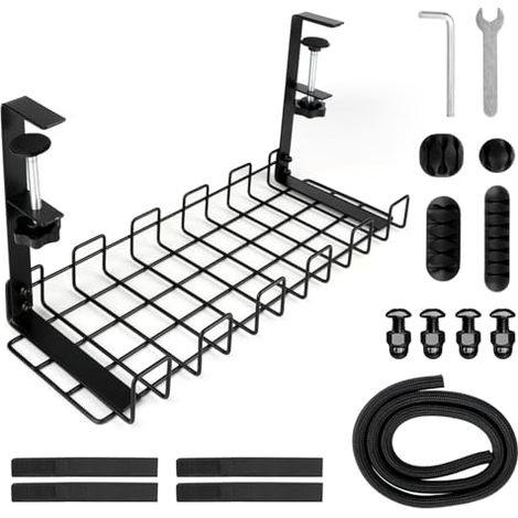 Organizador de cables de escritorio, organizador de cables de escritorio sin taladrar, kit para oficina y hogar. (1/5)