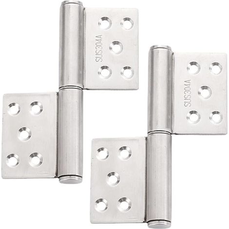 Set mit 2 Türbändern aus Edelstahl – Hochleistungsbänder – Klappbänder – Für Innen- und Außentüren aus Holz, Kleiderschränke, Schlafzimmer, Fenster – 132 x 58 x 18 mm (1/5)