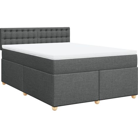 Maison Exclusive - Giroletto a Molle con Materasso Grigio Scuro 140x200cm Tessuto