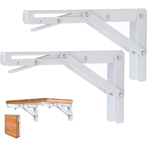 Paire de Supports d’Étagère Pliables, Capacité de Charge par Paire 70 kg (40 cm) - EVOTRADE (1/2)