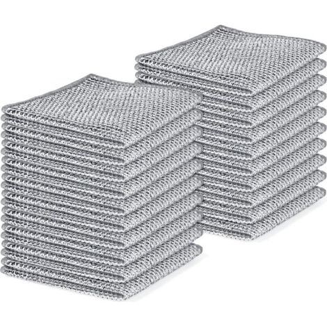 Chiffon À Vaisselle En Fil D'acier - 20 × 20 Cm - Pour Cuisine Et Salle De Bain - Lot De 20 (1/5)