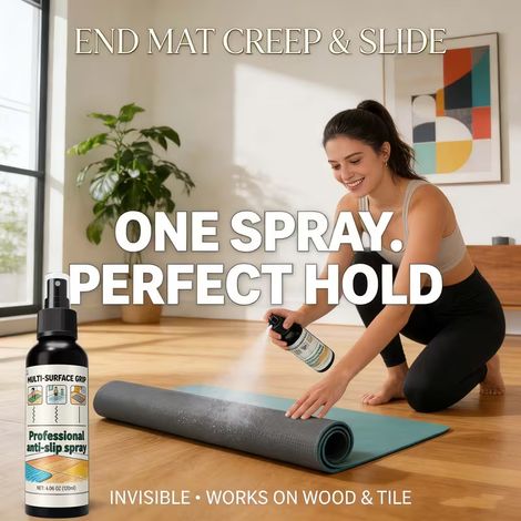 Anti-Rutsch-Spray für Fußmatten verhindert das Verrutschen von Badezimmermatten, Yogamatten und Schaumstoffmatten und verbessert so die Stabilität des Bodens. (1/5)