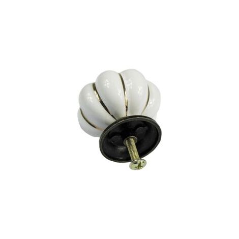 AIDUCHO Set di 10 pomelli per mobili in ceramica a forma di zucca in stile vintage europeo per cassettiere, armadi e comò, bianchi - Crezuo