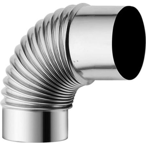 60mm en acier inoxydable poêle à bois cheminée, adaptateur de tuyau coude de conduit de conduit de conduit de conduit de conduit de cheminée flexible, tuyau de cheminée étendu, Camping en plein (1/3)