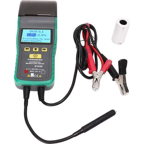 Ortviai Testeur de Liquide de Frein Automobile avec Écran LCD, Impression et Alarme Sonore/Visuelle pour DOT3/DOT4/DOT5.1