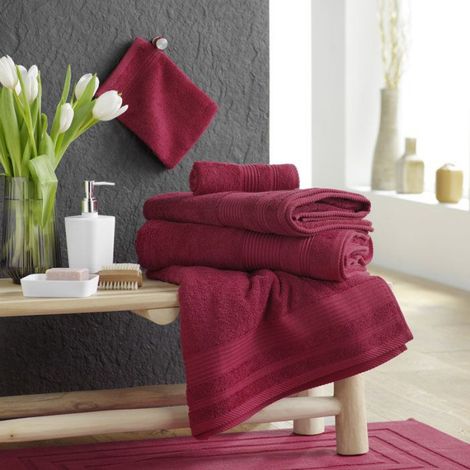 Serviette ou drap de douche 70 x 130 cm Tendresse rouge (1/4)