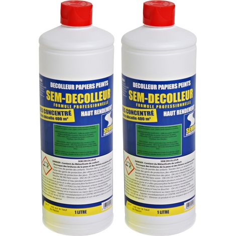 Lot de 2 Sem-Décolleur pour pour décoller tous les papiers peints Semin - flacon de 1 L (1/5)