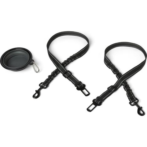Ceinture de sécurité pour Chien, Harnais de Voiture Ajustable pour Chien, Noir (1/5)