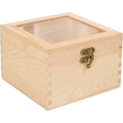 Boîte à fleurs éternelles, boîte à fleurs stabilisées vide, boîte décorative en bois pour anniversaire, mariage, fête des mères, objets de collection-15x15x10cm (1/5)