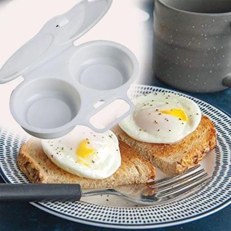 BelleRise - Batteur à œufs rond pour micro-ondes de cuisine, forme d'œuf (1/5)