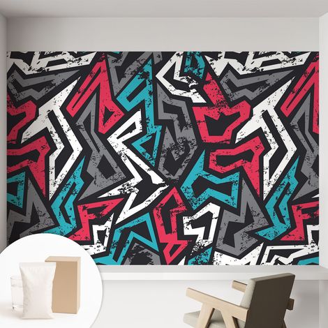 Papier peint intissé mural installation rapide du papier peint durable et résistante - Colle incluse gratuite Mosaïque abstraite 152x104 cm (1/5)