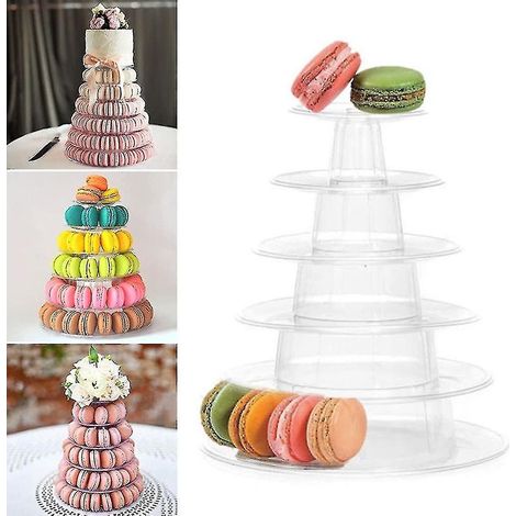 Présentoir à macarons à 6 étages, idéal pour les fêtes de Noël, mariages et anniversaires. (1/2)