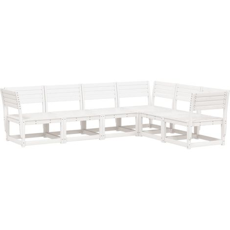 Maison Exclusive - Set Divani da Giardino 6 pz Bianco in Legno Massello di Pino