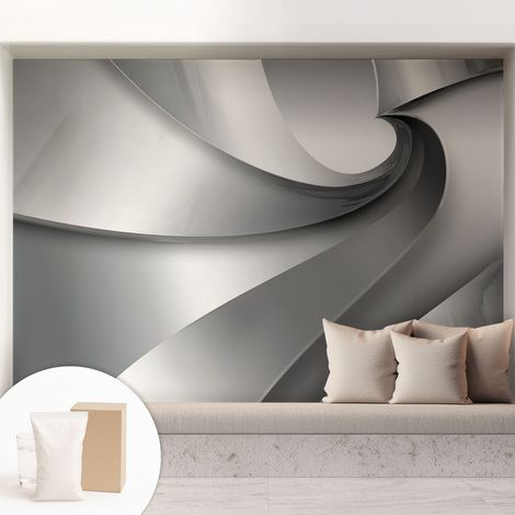 Tapete Vliestapete mit Kleber modern - Wanddeko für Küche - Klebefolie Wand - luxus Look Geometrische Spiralen 208x146 cm (1/5)