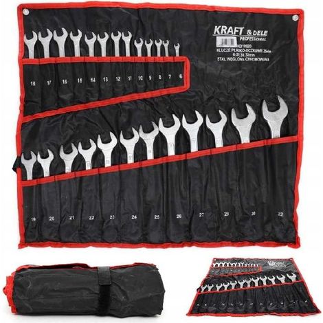 Juego de 25 llaves fijas de 6-32 mm + estuche de cartón kraft