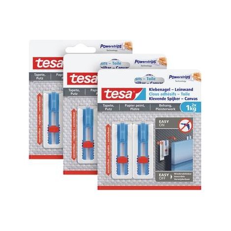 Tesa 77778 Clavos adhesivos blancos para fijación interior