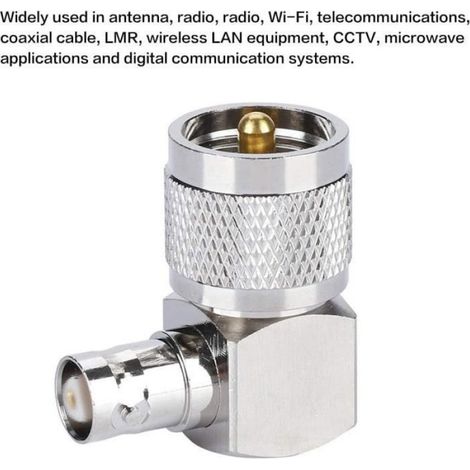Adaptateur coaxial - - PL-259 mâle à BNC femelle - 50 ohms - Construction robuste - Neuf (1/4)
