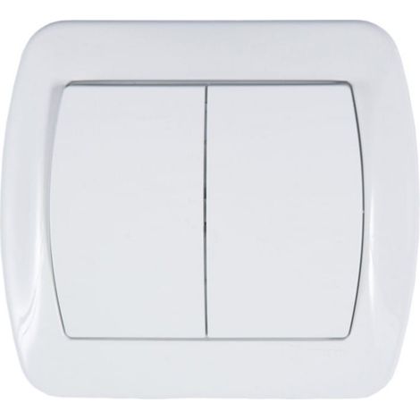 Interruptor doble para escaleras Simon Akord, color blanco, AW6/2/11