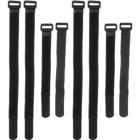 Lot de 8 sangles de fixation pour vélo de montagne, pompe à vélo, en nylon.-31.00X2.00X0.30CM-Black (1/4)