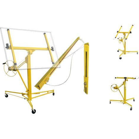 Lève panneaux, lève plaques de plâtre Pro 350cm + Extension 140cm max 68kg