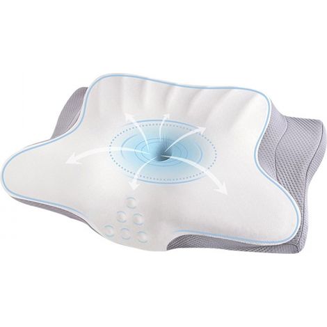 Oreiller orthopédique, oreiller de soutien cervical ergonomique en mousse à mémoire de forme pour un soutien optimal.-AquaForge (1/5)