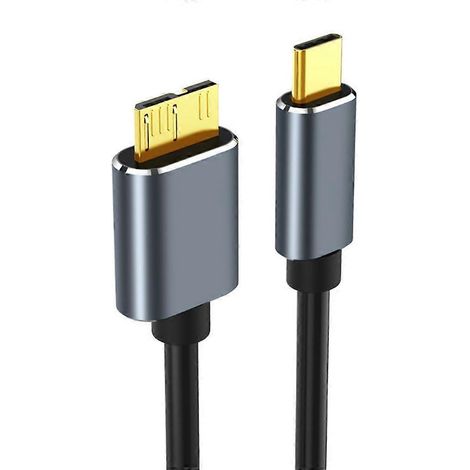 Câble de données pour disque dur USB 3.0 Type-C vers Micro-B - Ultra rapide 5 Gbit/s, 625 Mo/s - 0,5 m (1/4)