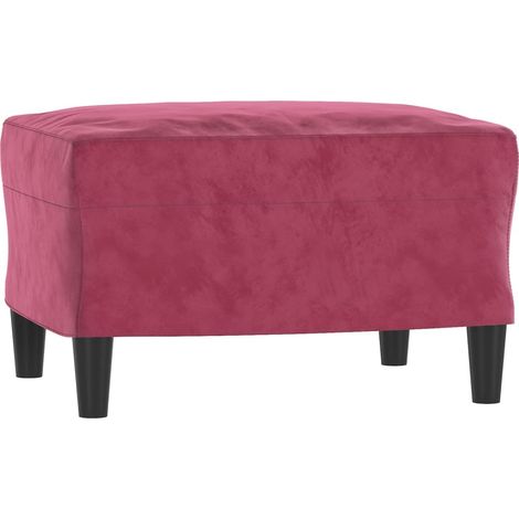 Poggiapiedi fine divano 60 x 50 x 41 cm velluto rosso DEC030585