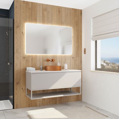 Ceramia Neues Badezimmermöbel 120 cm, FSC-zertifiziert, perlgrau (CERAMIA-1LG120)