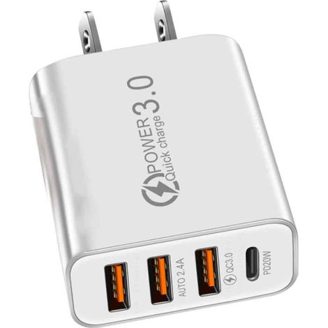 Chargeur de téléphone portable 3USB + PD Type-C avec interface multi-USB et tête de charge de voyage (1/5)