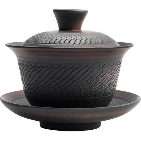 Chinesisches Teeservice mit Siebdeckel, handgefertigte tragbare Teetasse aus Ton, Keramik-Teebecher, Kaffee-/Saftbecher, ideales Weihnachtsgeschenk (1/5)