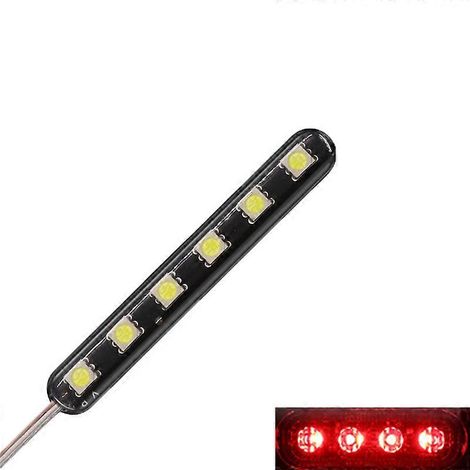 Bande lumineuse stroboscopique à 6 LED 12 V pour voiture et moto, grille moyenne, clignotante, avertissement, feu de signalisation d'urgence, accessoires auto/moto, 1/2 pièces (1/4)