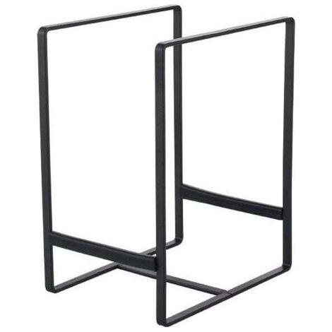 Black (L) 2 Pieces Multifunctional Dish Drainer Metal Plate Holder Lid Organizer with Handle Portable Kitchen Dish Drainer for Plates, Pots, and Lids
