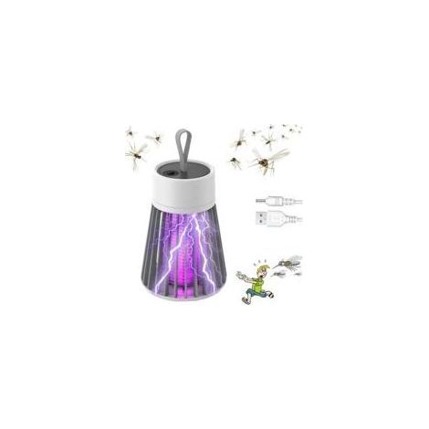 Tue-moustiques portable. tue-mouches d'intérieur rechargeable par USB. répulsif anti-moustiques pour jardin. extérieur. arrière-cour. terrasse. camping (gris) (1/4)
