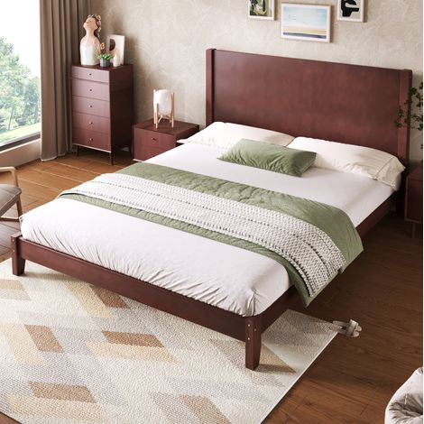Cama dormitorio 160 por 200 con cabecero madera OKMYHOME (1/5)