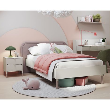 BOBOCHIC - Ensemble BOREO lit enfant 120 x 200 cm avec chevet 2 tiroirs (1/5)