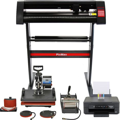 Bundle creativo PixMax 5 in 1 con pressa termica, plotter 720mm e stampante Epson