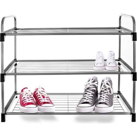 3-stöckiges Schuhregal aus Metall, 65,5 x 30 x 54 cm (1/3)