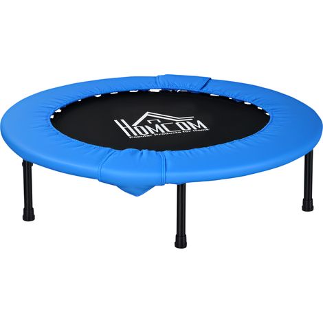 HOMCOM Fitness Trampoline Exercise, Max Load 100 KG, Blue Black Φ100cm