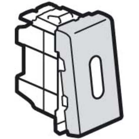 Poussoir inverseur a voyant 6A 250V Mosaic 1 module - alu - Legrand (079232)
