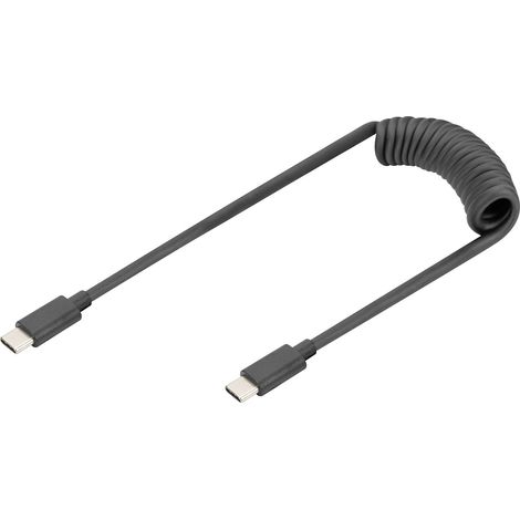 Digitus AK-300431-006-S USB-C® Adaptateur [1x USB-C® - 1x USB-C®] noir câble spiralé 1 m C615292 (1/5)