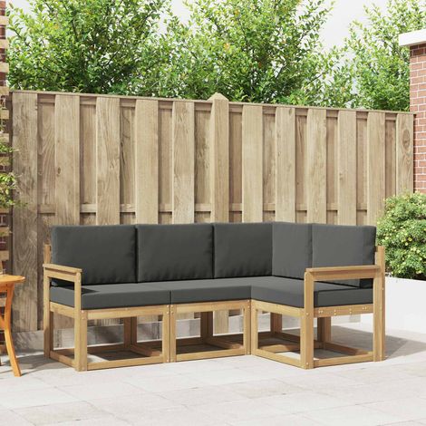 vidaXL Outdoor-Sofagarnitur mit Kissen 4 pcs Weiß und Anthrazit (1/5)