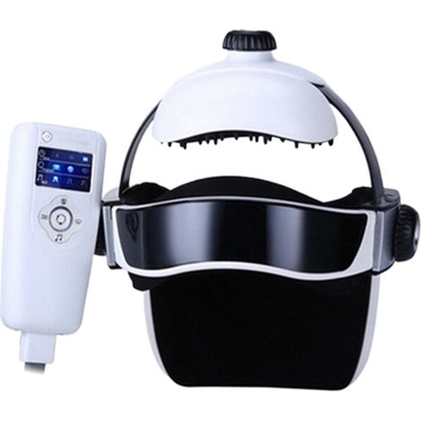 Masseur de tête électrique intelligent par pression d'air, vibrations et pression des doigts, avec musique et casque de relaxation apaisant-AquaForge