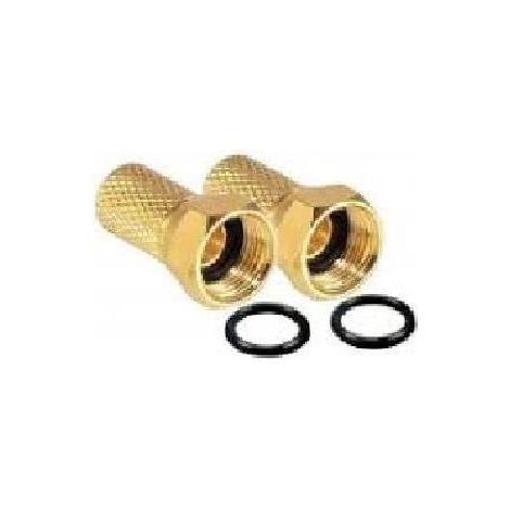 2 x FICHE F COULEUR OR GOLD 7 MM DORE AVEC JOINT TORIQUE HD ME