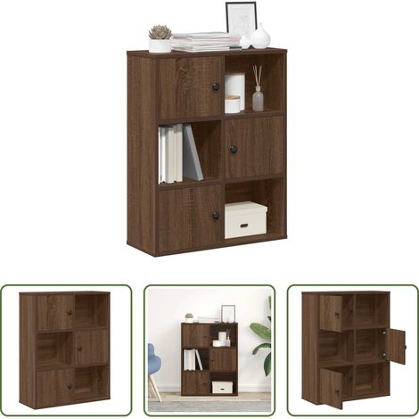 vidaXL Rangement livres - Bibliothèque chêne marron 60x24x76,5 cm bois d'ingénierie (1/5)