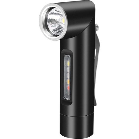Wiederaufladbare LED-Taschenlampe mit Magnet, um 90° drehbar, magnetische Arbeitsleuchte mit Typ-C-Ladeanschluss, superhell, schwarz
